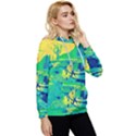 Blue and green boat modern  Women s Lightweight Drawstring Hoodie View3