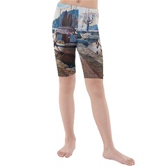 Boats On Gardasee, Italy  Kids  Mid Length Swim Shorts by ConteMonfrey