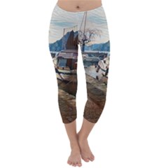 Boats On Gardasee, Italy  Capri Winter Leggings  by ConteMonfrey