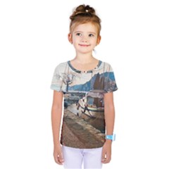 Boats On Gardasee, Italy  Kids  One Piece Tee