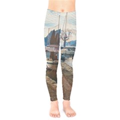 Boats On Gardasee, Italy  Kids  Leggings by ConteMonfrey