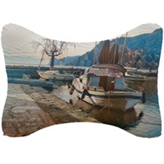 Boats On Gardasee, Italy  Seat Head Rest Cushion by ConteMonfrey