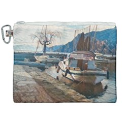 Boats On Gardasee, Italy  Canvas Cosmetic Bag (xxl) by ConteMonfrey