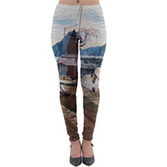 Boats On Gardasee, Italy  Lightweight Velour Leggings