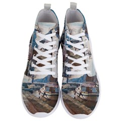 Boats On Gardasee, Italy  Men s Lightweight High Top Sneakers by ConteMonfrey