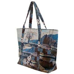 Boats On Gardasee, Italy  Zip Up Canvas Bag by ConteMonfrey