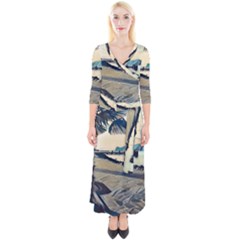 A Walk On Gardasee, Italy  Quarter Sleeve Wrap Maxi Dress by ConteMonfrey