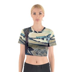 A Walk On Gardasee, Italy  Cotton Crop Top by ConteMonfrey