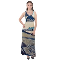 A Walk On Gardasee, Italy  Sleeveless Velour Maxi Dress by ConteMonfrey