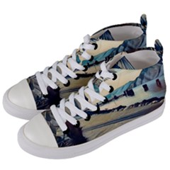 A Walk On Gardasee, Italy  Women s Mid-top Canvas Sneakers by ConteMonfrey