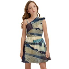 A Walk On Gardasee, Italy  Kids  One Shoulder Party Dress by ConteMonfrey