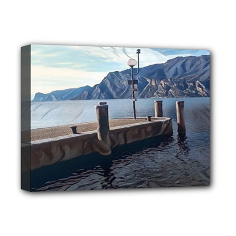 Pier On The End Of A Day Deluxe Canvas 16  X 12  (stretched)  by ConteMonfrey