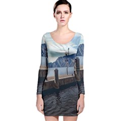 Pier On The End Of A Day Long Sleeve Velvet Bodycon Dress by ConteMonfrey