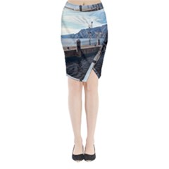 Pier On The End Of A Day Midi Wrap Pencil Skirt by ConteMonfrey