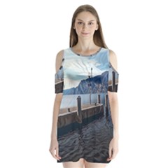 Pier On The End Of A Day Shoulder Cutout Velvet One Piece