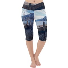 Pier On The End Of A Day Lightweight Velour Cropped Yoga Leggings by ConteMonfrey