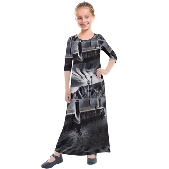 Smokey pier Kids  Quarter Sleeve Maxi Dress