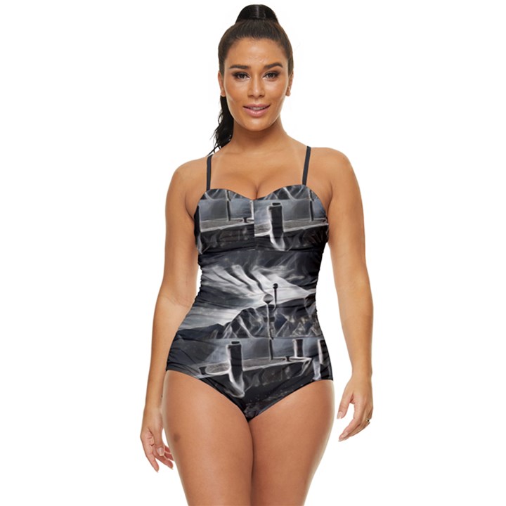 Smokey pier Retro Full Coverage Swimsuit