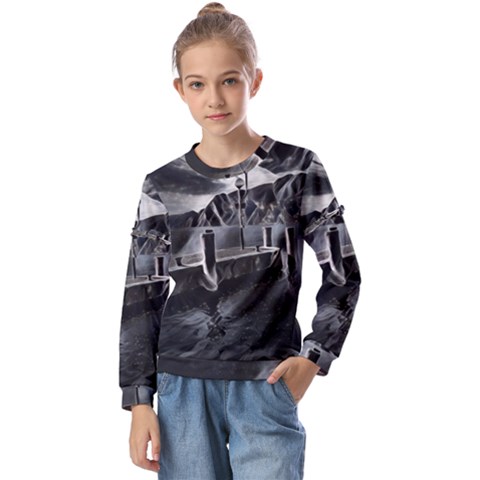 Smokey Pier Kids  Long Sleeve Tee With Frill  by ConteMonfrey