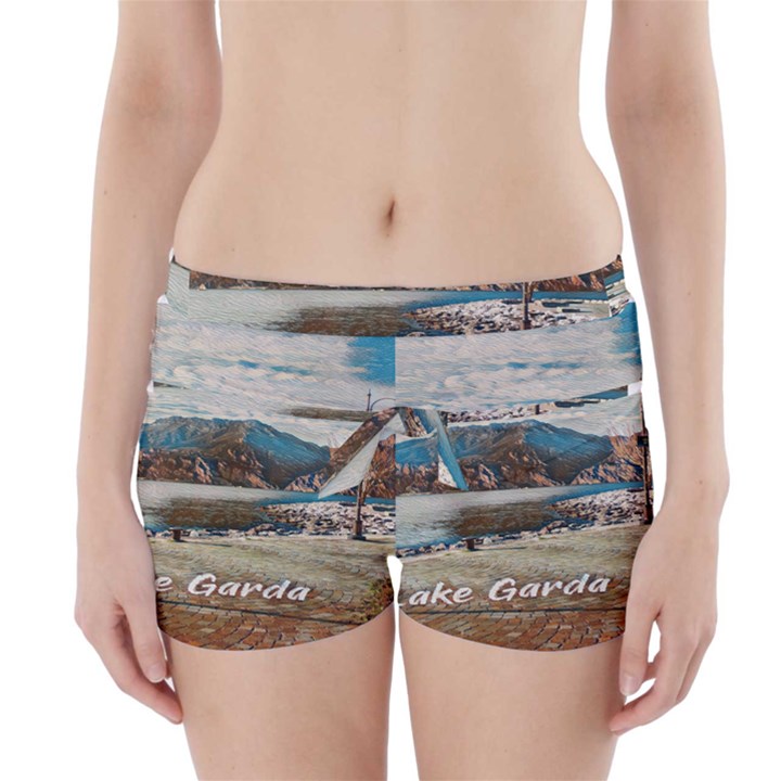 Calm Day On Lake Garda Boyleg Bikini Wrap Bottoms