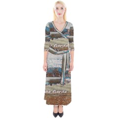 Calm Day On Lake Garda Quarter Sleeve Wrap Maxi Dress by ConteMonfrey