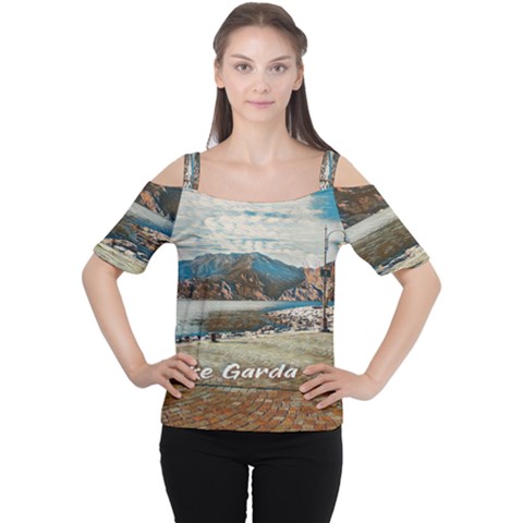 Calm Day On Lake Garda Cutout Shoulder Tee by ConteMonfrey