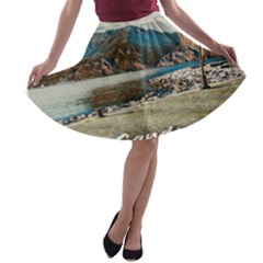 Calm Day On Lake Garda A-line Skater Skirt by ConteMonfrey