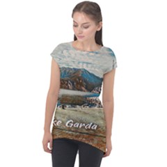 Calm Day On Lake Garda Cap Sleeve High Low Top by ConteMonfrey