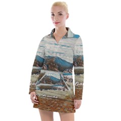 Calm Day On Lake Garda Women s Long Sleeve Casual Dress