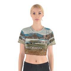 Calm Day On Lake Garda Cotton Crop Top