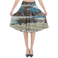 Calm Day On Lake Garda Flared Midi Skirt