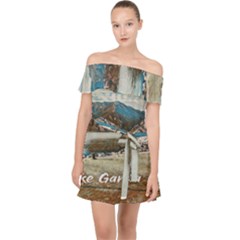 Calm Day On Lake Garda Off Shoulder Chiffon Dress