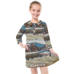 Calm Day On Lake Garda Kids  Quarter Sleeve Shirt Dress