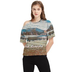 Calm Day On Lake Garda One Shoulder Cut Out Tee by ConteMonfrey