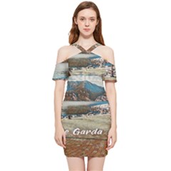 Calm Day On Lake Garda Shoulder Frill Bodycon Summer Dress by ConteMonfrey