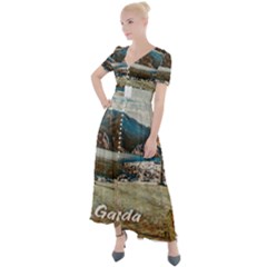 Calm Day On Lake Garda Button Up Short Sleeve Maxi Dress by ConteMonfrey