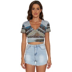 Calm Day On Lake Garda V-neck Crop Top