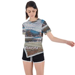 Calm Day On Lake Garda Asymmetrical Short Sleeve Sports Tee by ConteMonfrey