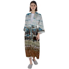 Calm Day On Lake Garda Maxi Satin Kimono by ConteMonfrey