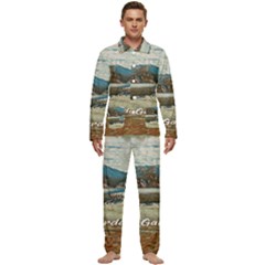 Calm Day On Lake Garda Men s Long Sleeve Velvet Pocket Pajamas Set by ConteMonfrey