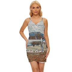 Calm Day On Lake Garda Wrap Tie Front Dress