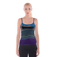 Abstract Landscape Art Design Pattern Water Spaghetti Strap Top