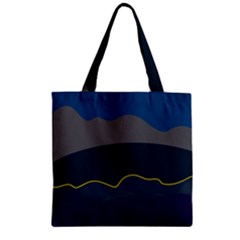 Abstract Landscape Art Design Pattern Water Zipper Grocery Tote Bag