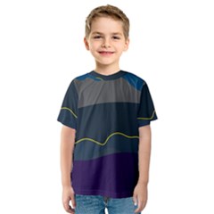 Abstract Landscape Art Design Pattern Water Kids  Sport Mesh Tee