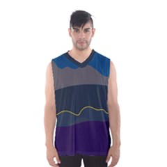 Abstract Landscape Art Design Pattern Water Men s Basketball Tank Top