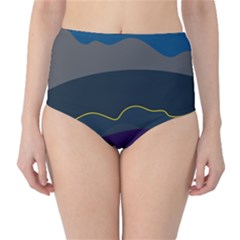 Abstract Landscape Art Design Pattern Water Classic High-waist Bikini Bottoms