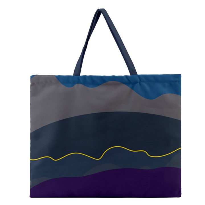 Abstract Landscape Art Design Pattern Water Zipper Large Tote Bag