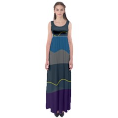 Abstract Landscape Art Design Pattern Water Empire Waist Maxi Dress