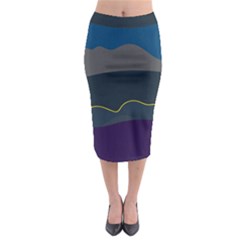 Abstract Landscape Art Design Pattern Water Midi Pencil Skirt by Jancukart