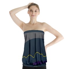 Abstract Landscape Art Design Pattern Water Strapless Top